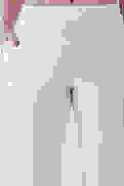 White Solid Cotton Lycra Straight Pants image number 1