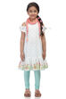 White Straight Cotton Kurta Churidar Suit Set image number 0