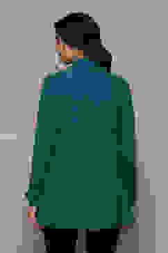 Teal Blue Acrylic Straight Yarndyed Sweater image number 4