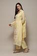 Yellow Organza Printed Unstitched Suit Set image number 6