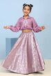 Lilac Polyester Flared Lehenga Set image number 0