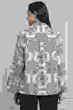 Off-White Cotton Printed Straight Shirt image number 3