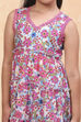 Coral Pure Cotton Floral Printed Tiered Suit Set image number 1