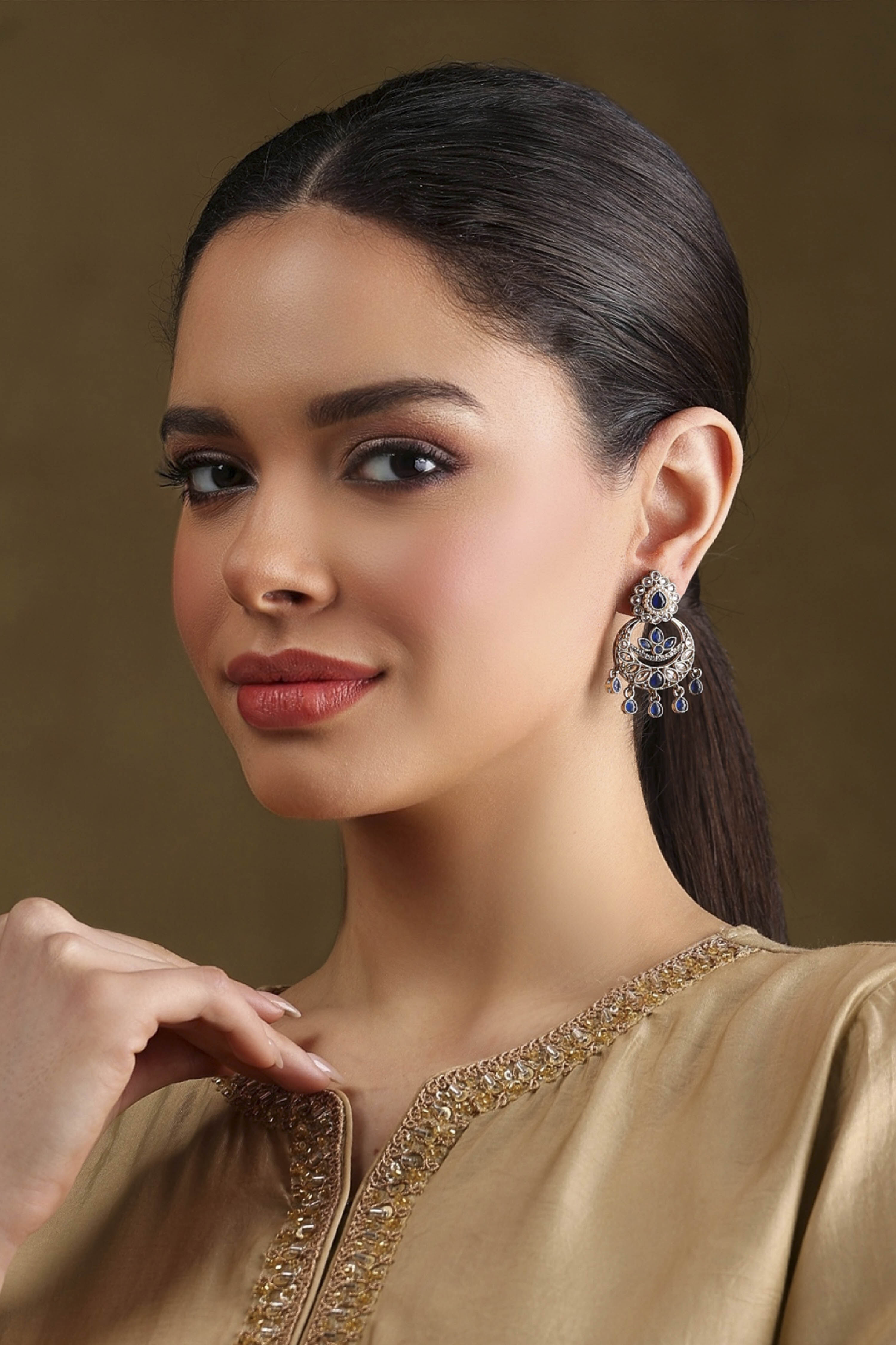 Navy Pearl Earrings image number 3