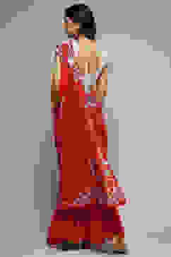 Red Viscose A-Line Solid Kurta Suit Set image number 4