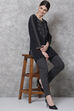 Navy Straight Cotton Pants image number 3