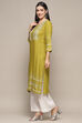 Pink Rayon flax Relaxed Kurta Palazzo Suit Set image number 3