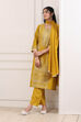 Mustard Yellow Ethnic Motifs Straight Suit Set