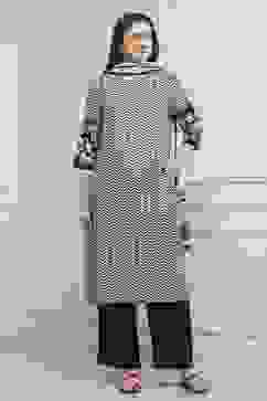 Black Modal Printed Straight Suit Set image number 6