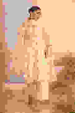 Off-White Chanderi Embroidered Straight Suit Set image number 0