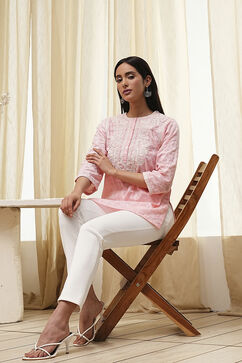 Pink Straight Short Kurta image number 0
