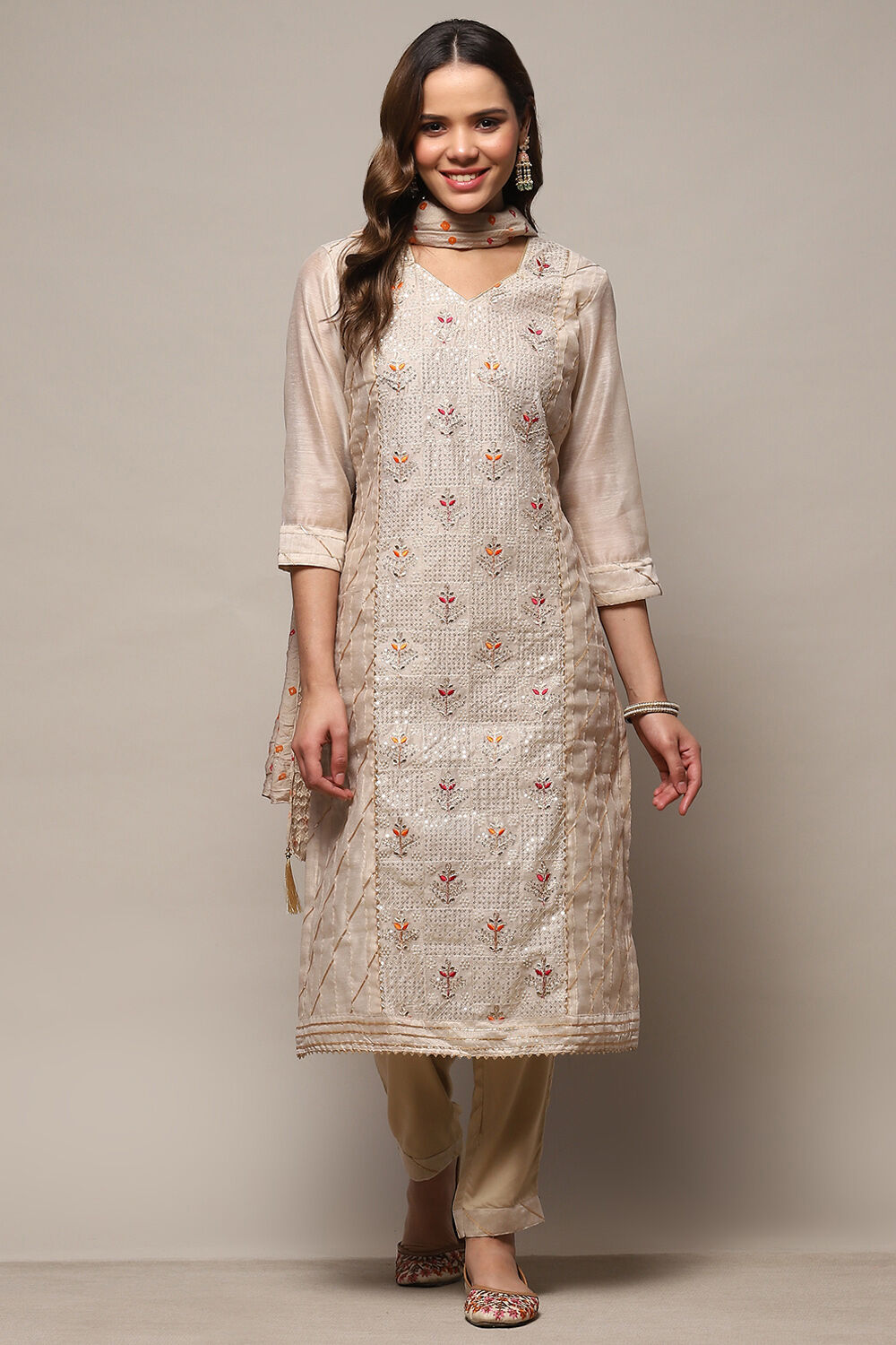 Pink Modal Unstitched Suit Set image number 8