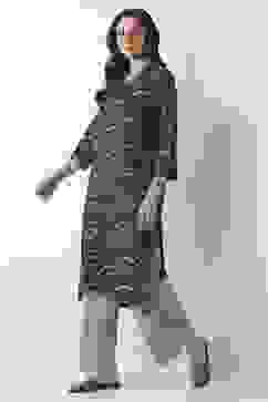 Grey Cotton Straight Palazzos image number 0