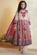 Beige Cotton Printed Anarkali Kurta Set image number 7