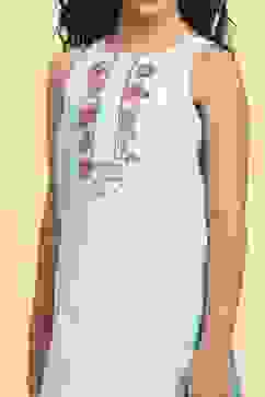 Sky Blue Polyester Straight Solid Suit Set image number 1