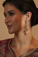 Gold Plated Brass Studded Kaanchain Earrings image number 1