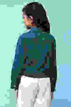 Teal Polyester Jacket image number 3