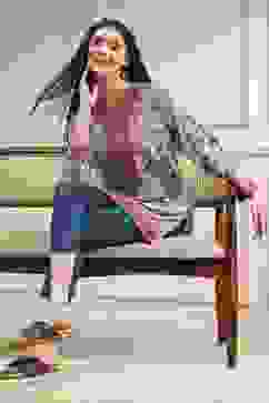 Beige Polyester Straight Printed Top image number 4