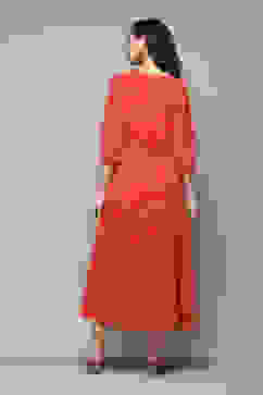 Red Polyester Tiered Dress image number 4