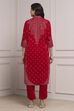 Pink Polyester Straight Printed Kurta Pants Set image number 4