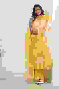 Yellow Floral Printed Straight Suit Set image number 0