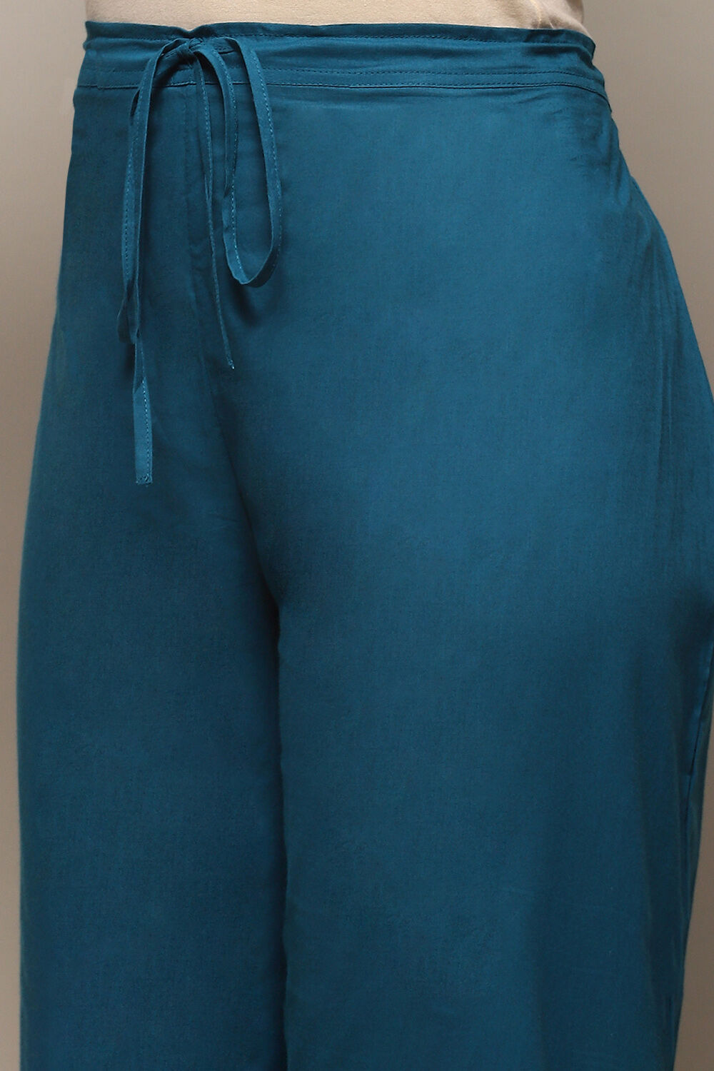 Lime Green Cambric Anarkali Kurta Palazzo Suit Set image number 2