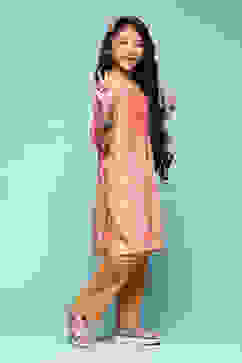 Mustard Polyester A-Line Printed Kurta Set image number 5