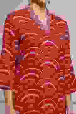 Red Viscose Rayon Straight Kurta image number 1