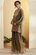 Green Metallic Yoke Design Kurta Set image number 3