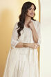 Off-White Cotton Embroidered Silk Fusion Set image number 1