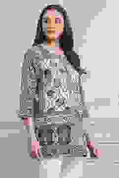 Indigo Cotton Straight Kurta image number 4