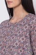 Peach Cotton A-Line Printed Kurta image number 1
