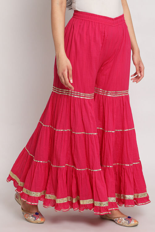 Blue Cotton Sharara Pants image number 4
