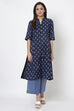 Navy Blue Art Silk Kurta Pants Set image number 0