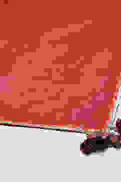 Red Poly Viscose Anarkali Kurta Palazzo Suit Set image number 3