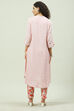 White Blue Cotton Asymmetric Kurta Set image number 4