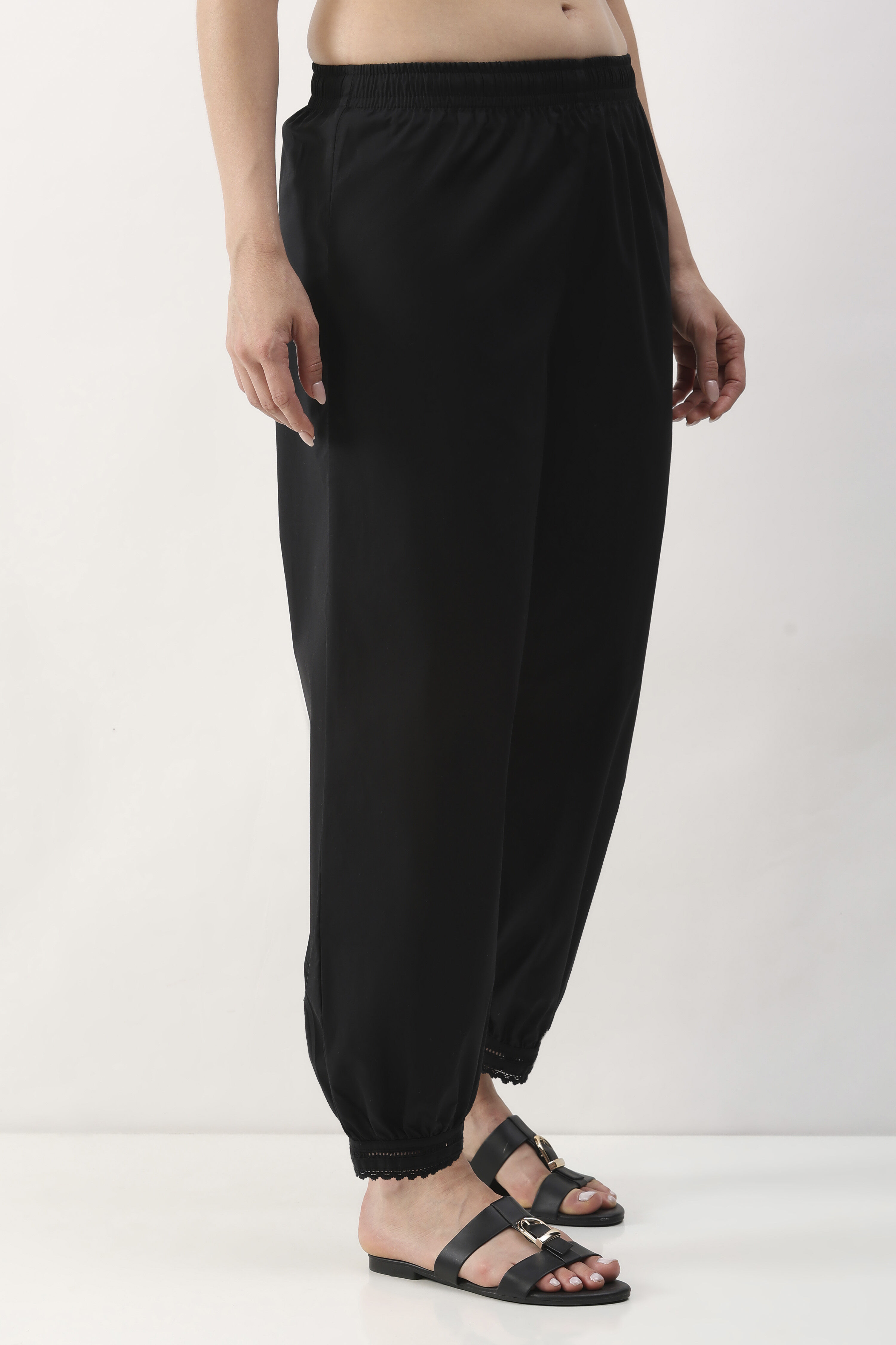 Black Cotton Regular Salwar image number 3
