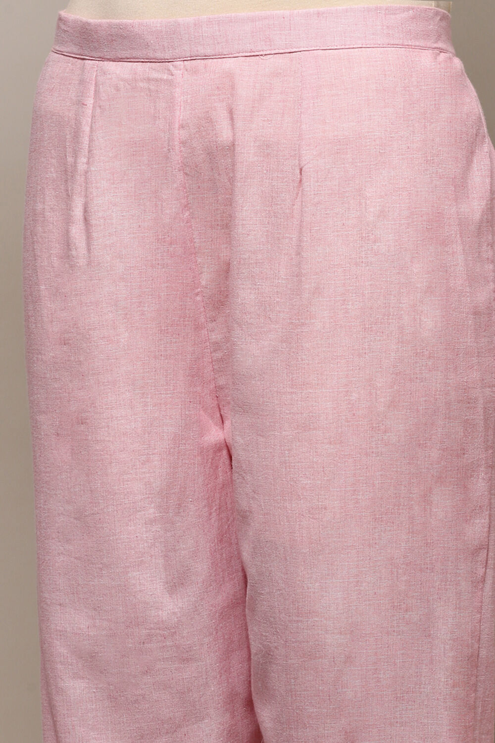 Pink Cotton Embroidered Unstitched Suit set image number 3
