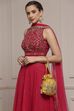 Fuchsia Polyester Printed Lehenga Set image number 7
