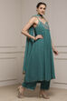 Emarlend Green Polyester Kalidar Printed Suit Set image number 5