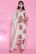 Off White Cotton Straight Kurta Palazzo Suit Set image number 5