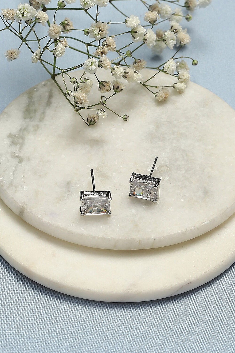 White Brass Earrings image number 0