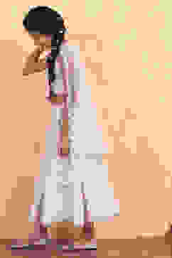 Ivory Embroidered Georgette Lehenga Set image number 3