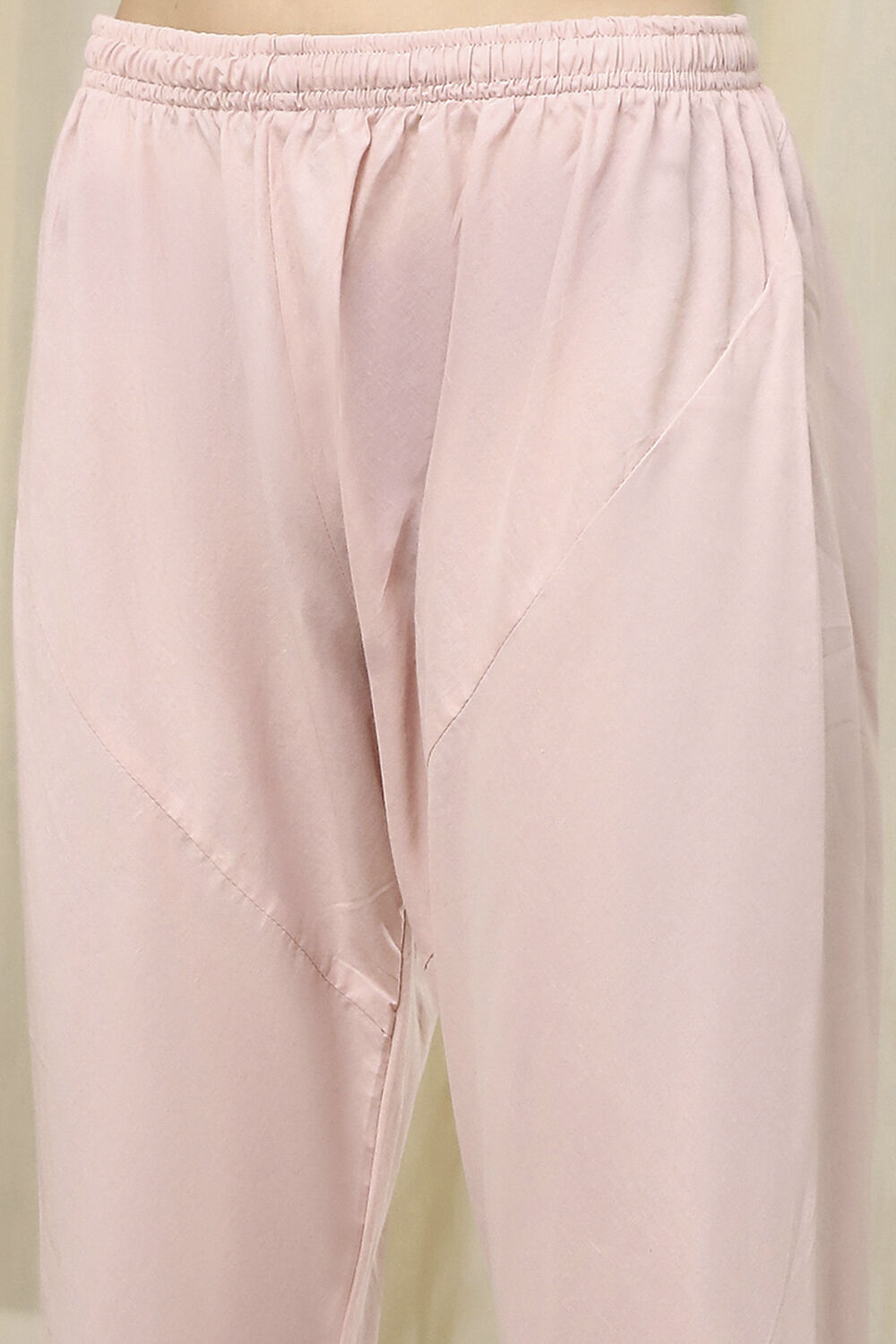 Light Pink Cotton Printed Anarkali Suit Set image number 2