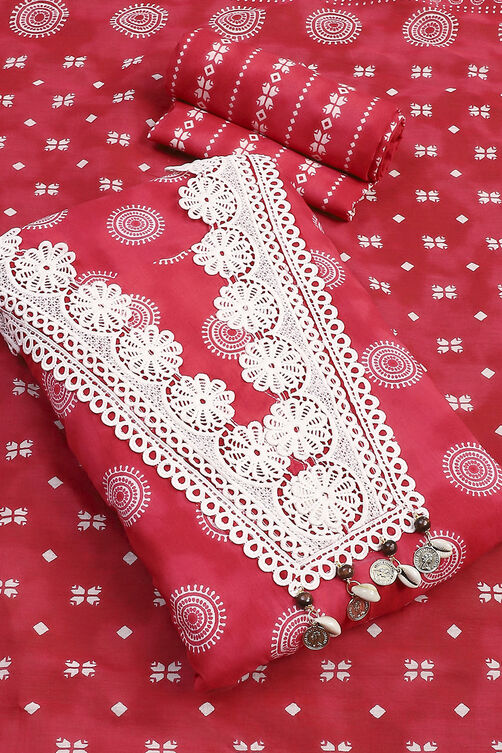 Indigo Cotton Unstitched Suit Set image number 3