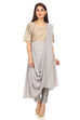Wine Art Silk Anarkali Kurta Slim Pant Suit Set image number 0