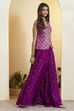 Black Viscose Rayon Embroidered Fusion Set image number 5