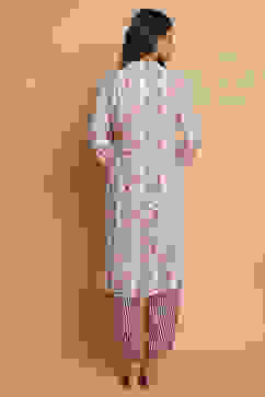 Cream Rayon Straight Kurta Pants Set image number 6