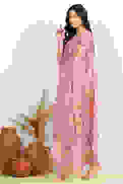 Purple Muslin Unstitched Suit Set image number 4