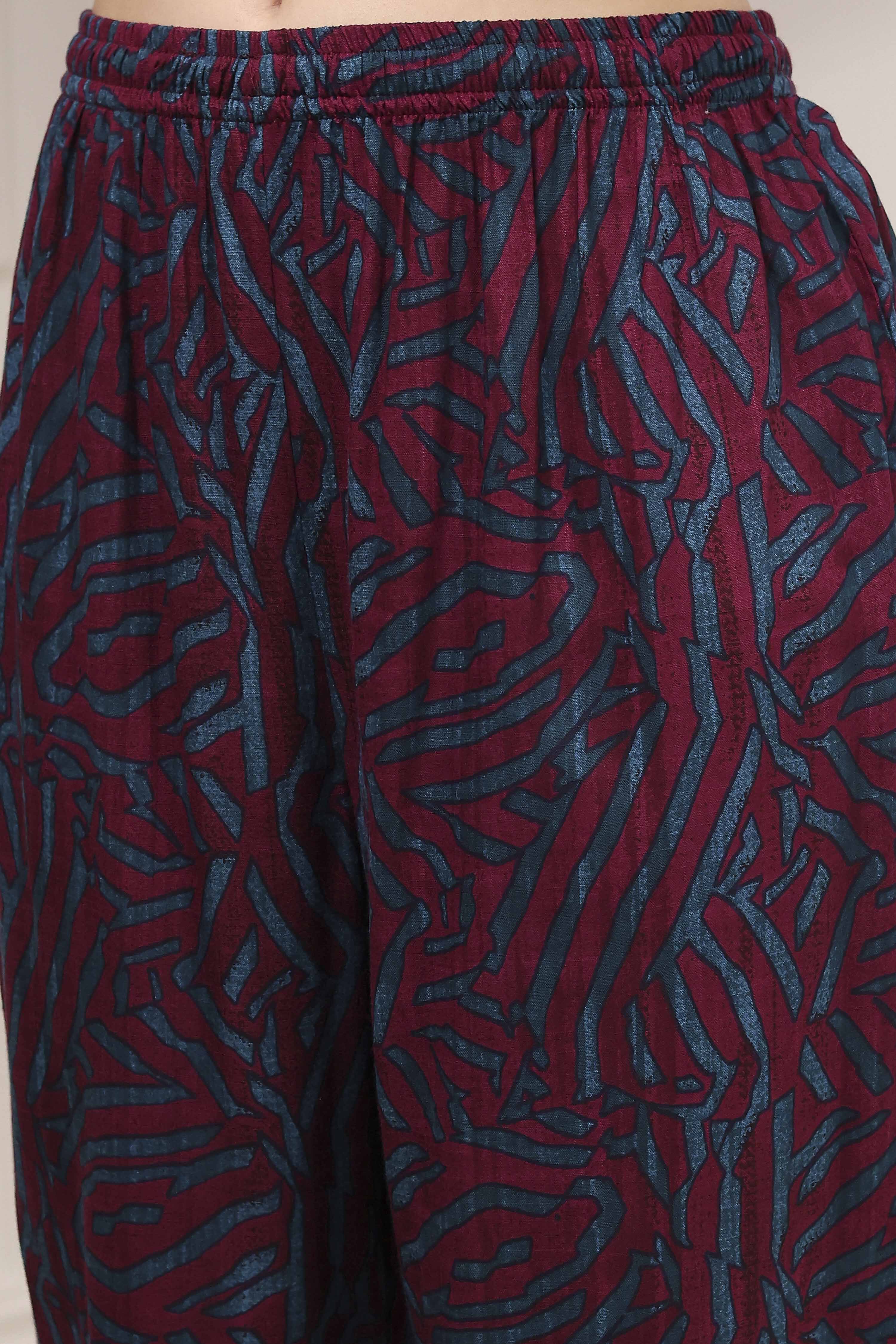 Teal Viscose Rayon Straight Printed Kurta Pants Set image number 2